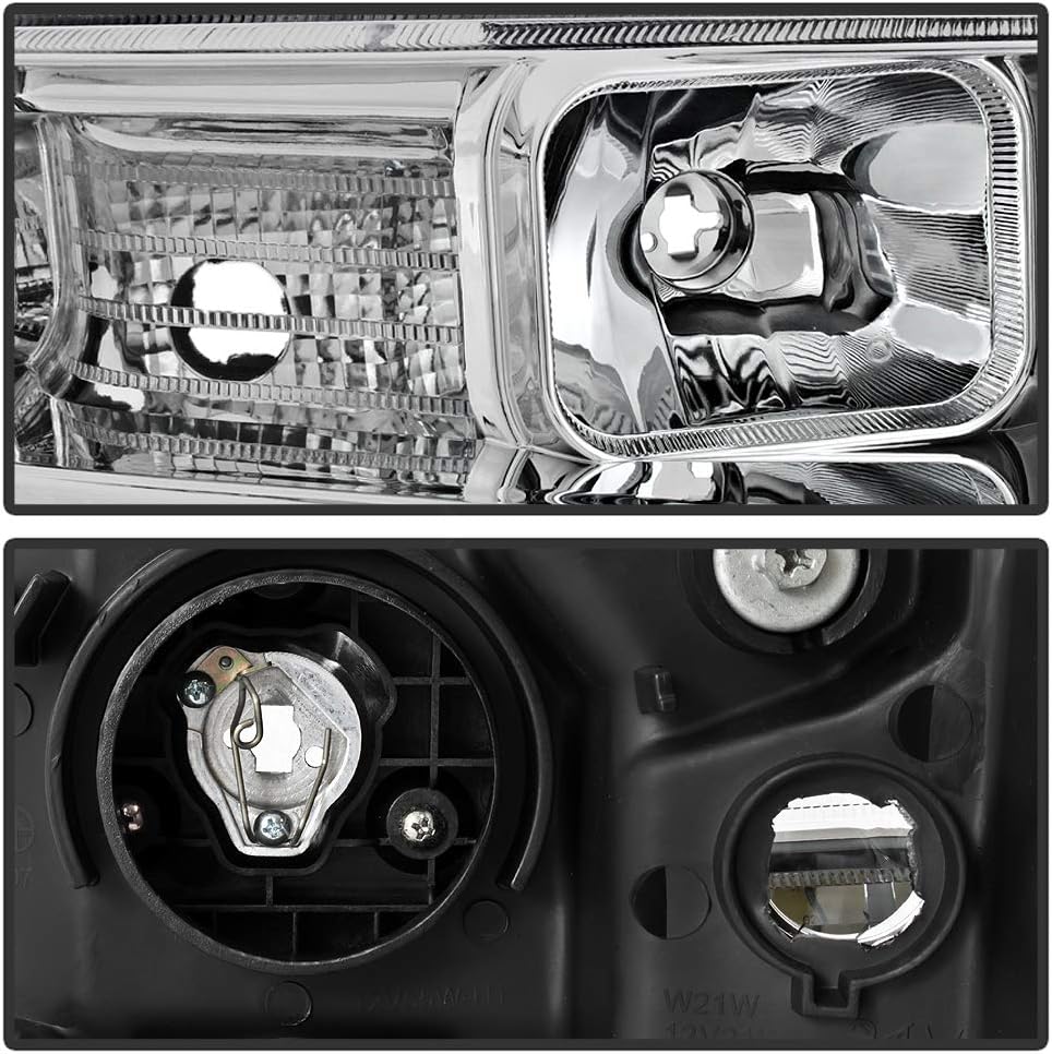 LED Tube Projector Headlights Chrome Housing N3310