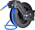 Air Hose Reel 1/2 in x 50 ft Wall Mount Auto Rewind Retractable 300 PSI Hybrid Hose M968