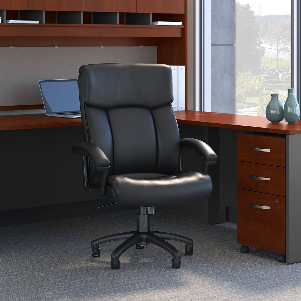 Black Bonded Leather Ergonomic Executive Chair V351
