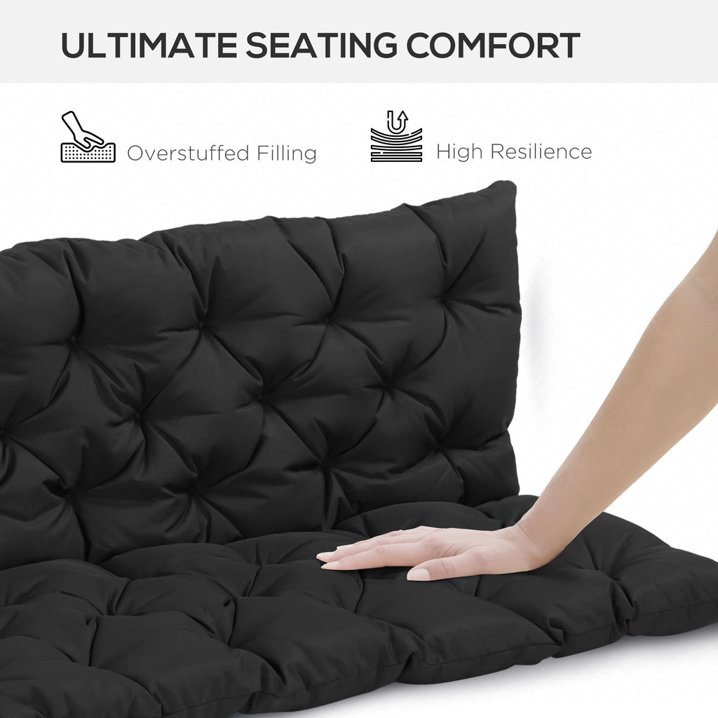 Black 3 Seater Outdoor Bench Swing Chair Replacement Cushions A408