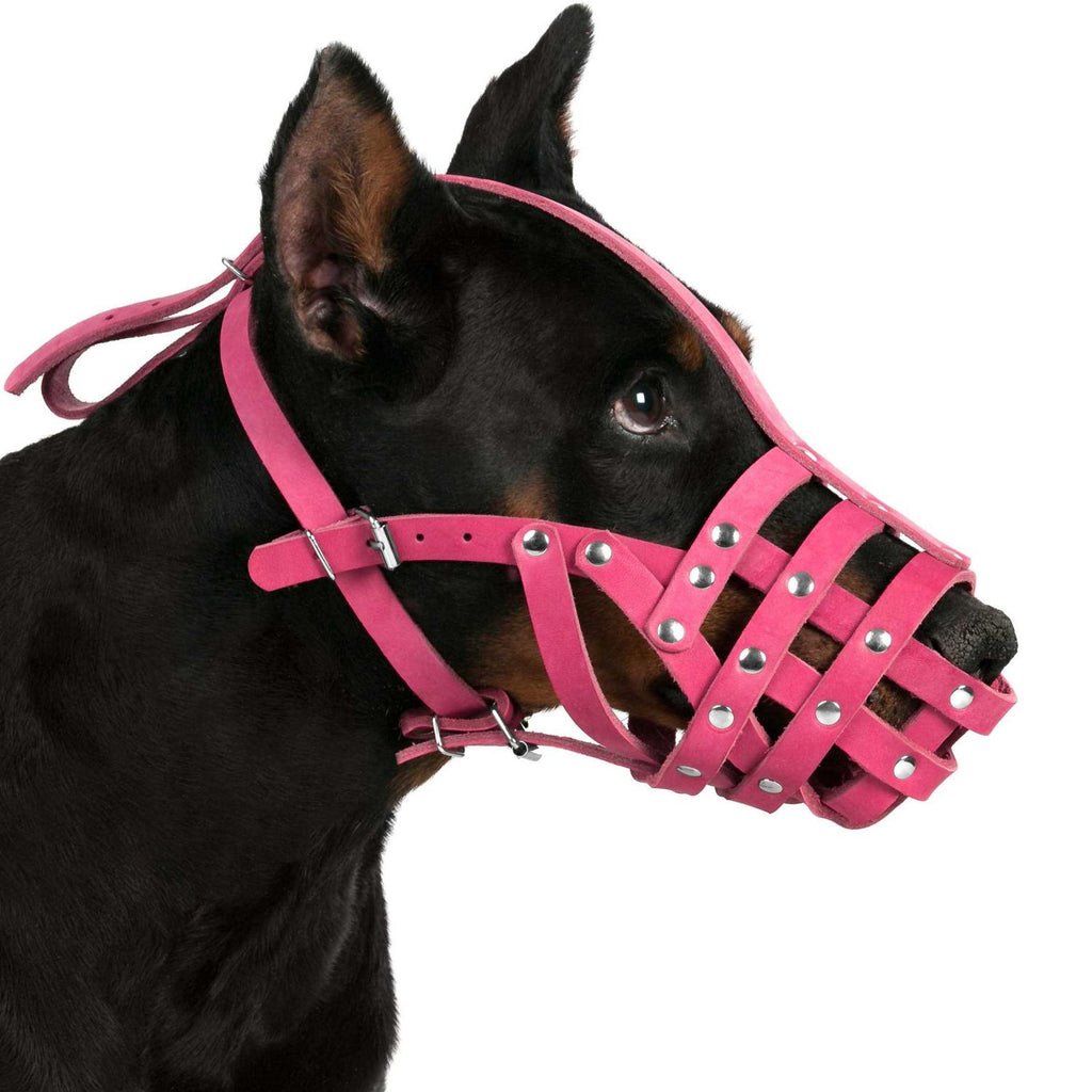 Leather Basket Dog Muzzle K80546