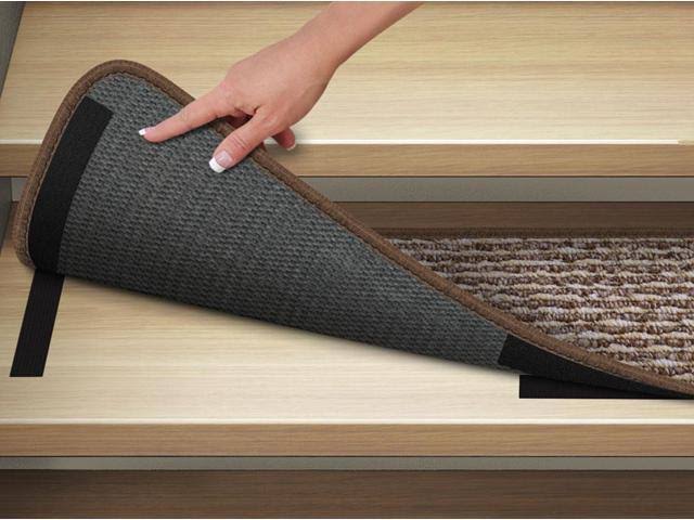 15 Pc Attachable Carpet Stair Treads Praline Brown 8 in. x 27 in. B7220
