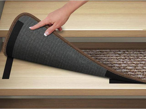 15 Pc Attachable Carpet Stair Treads Praline Brown 8 in. x 27 in. B7220