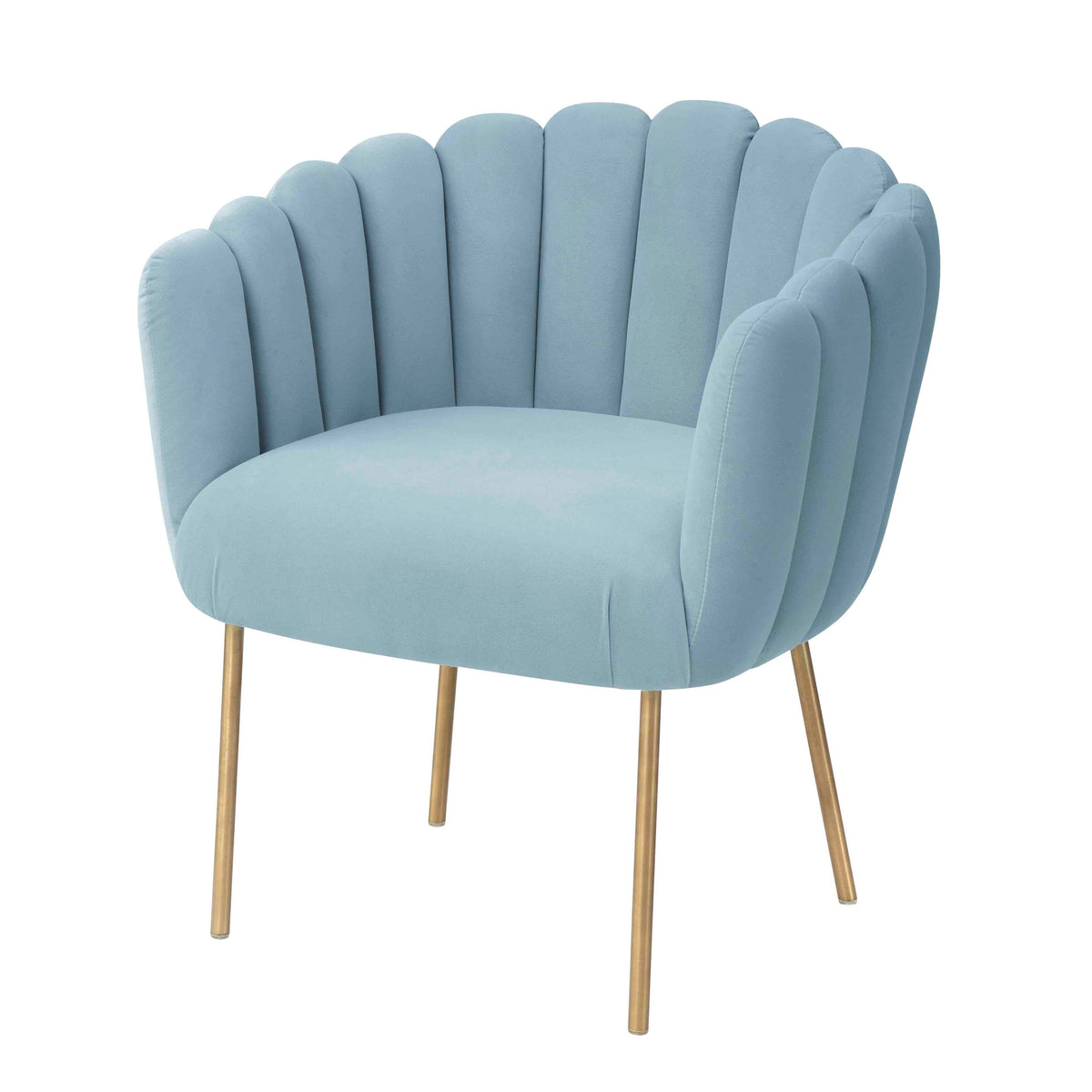 Navy/Gold Velvet Upholstered Feather Side Chair B435124