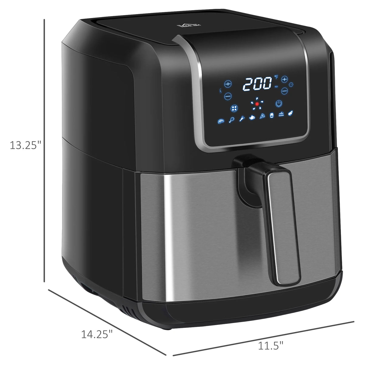 Black 6.9 Quart Air Fryer with Nonstick Basket O841745