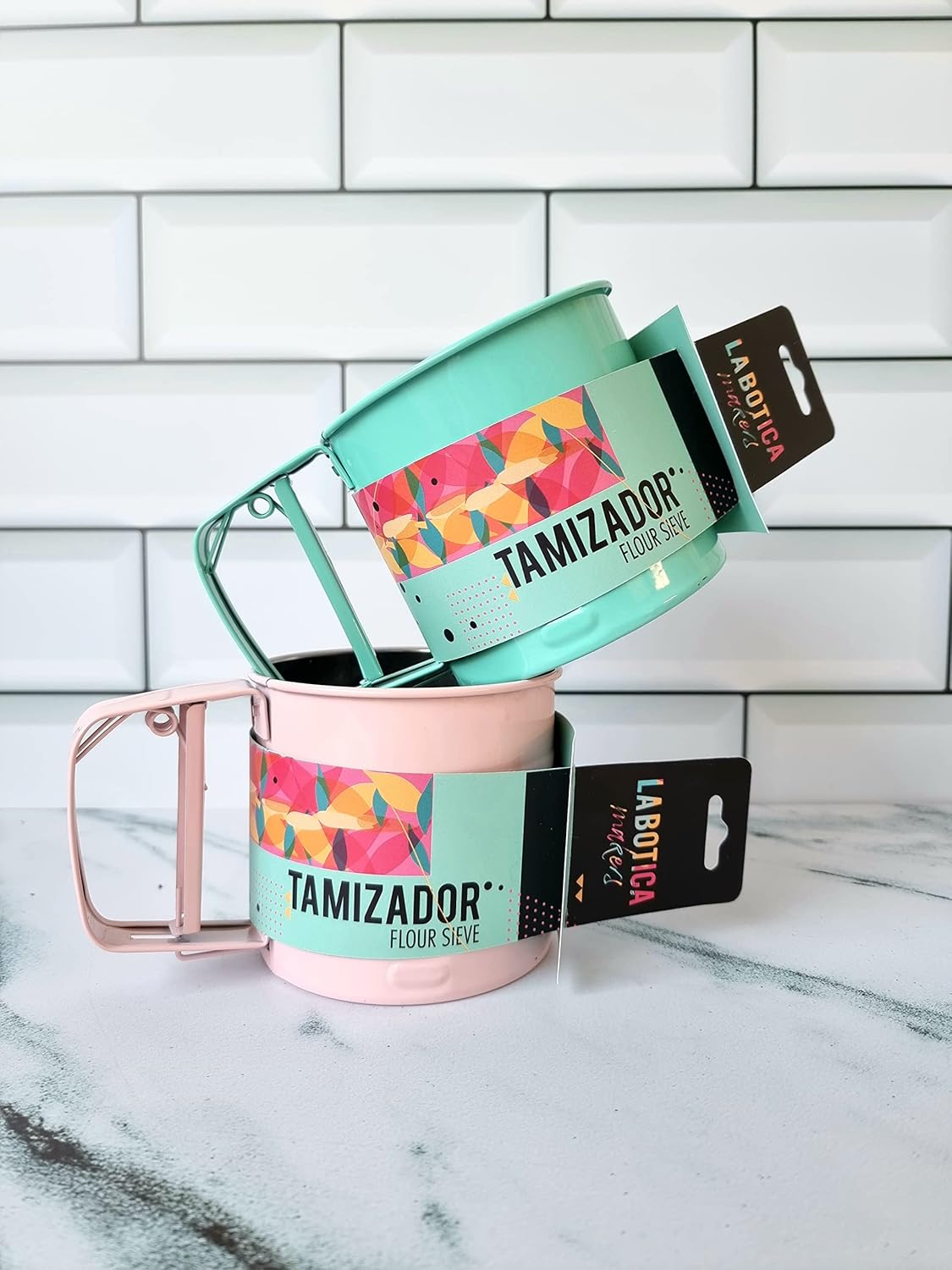 Pink Stainless Steel Hand-held Flour Sifter V12950