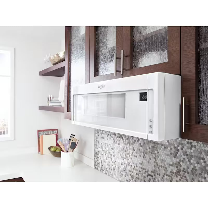 White Low Profile Microwave Hood Combination N319