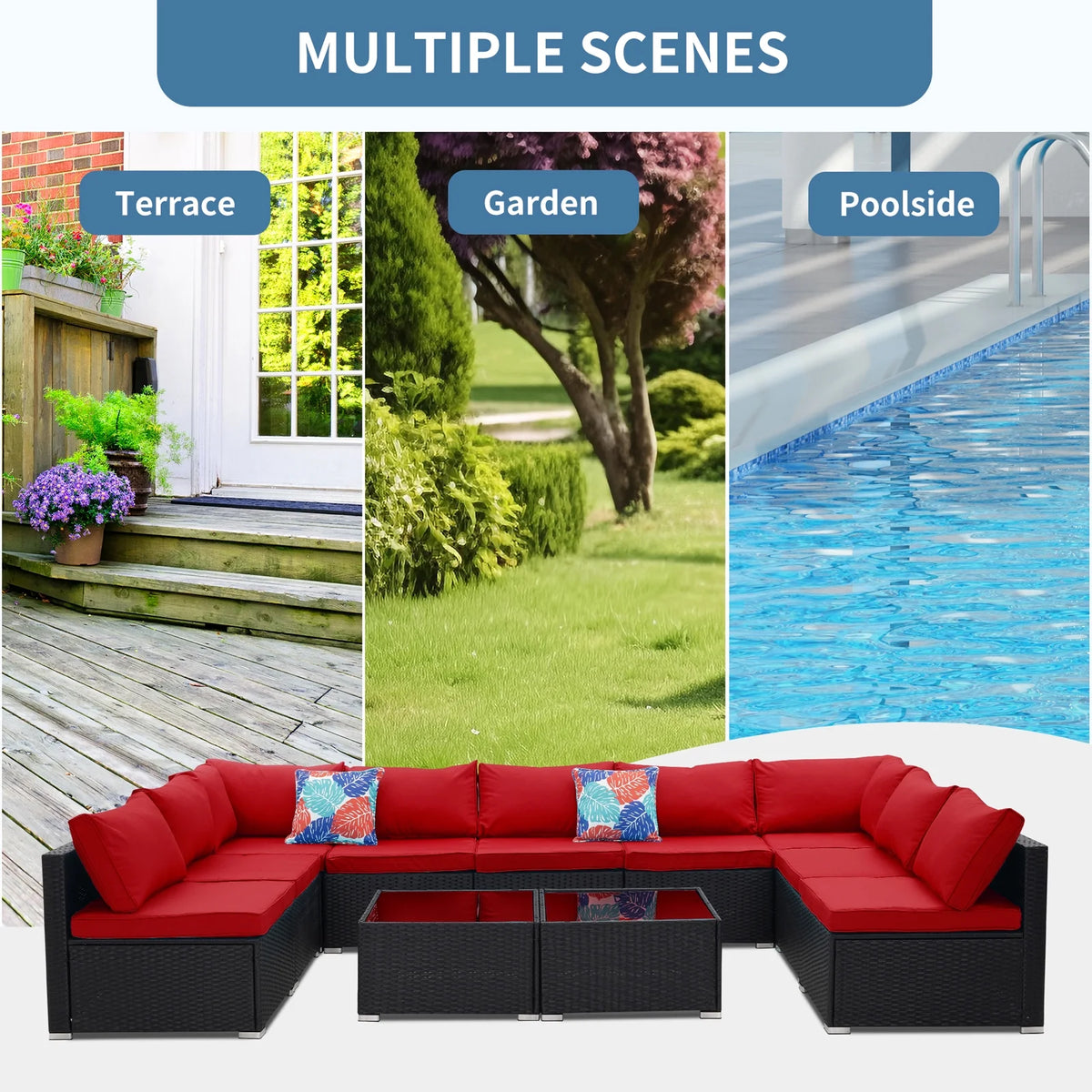 7 Pcs Outdoor Patio Sofa Set B947