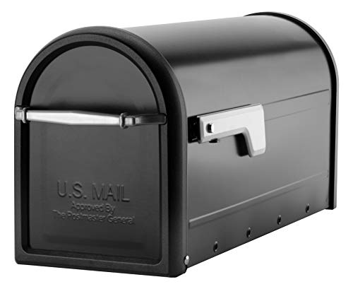 Black Aluminum Mailbox Post and Galvanized Steel Post-Mount Mailbox G597