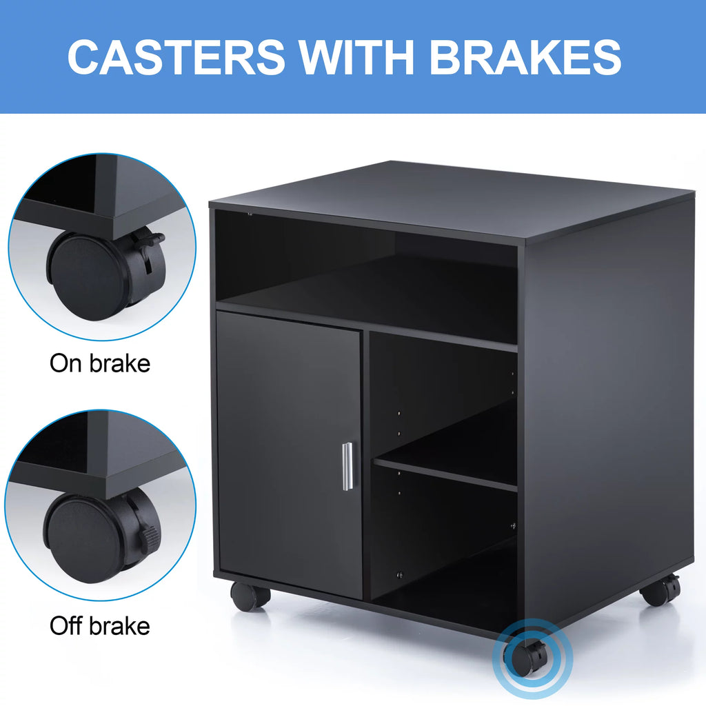 Black Mobile File Cabinet with Storage C13683
