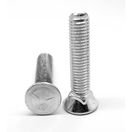 7/16 inch-14 x 2 inch Grade 5 Plow Bolt Flat Head Zinc Plated B183
