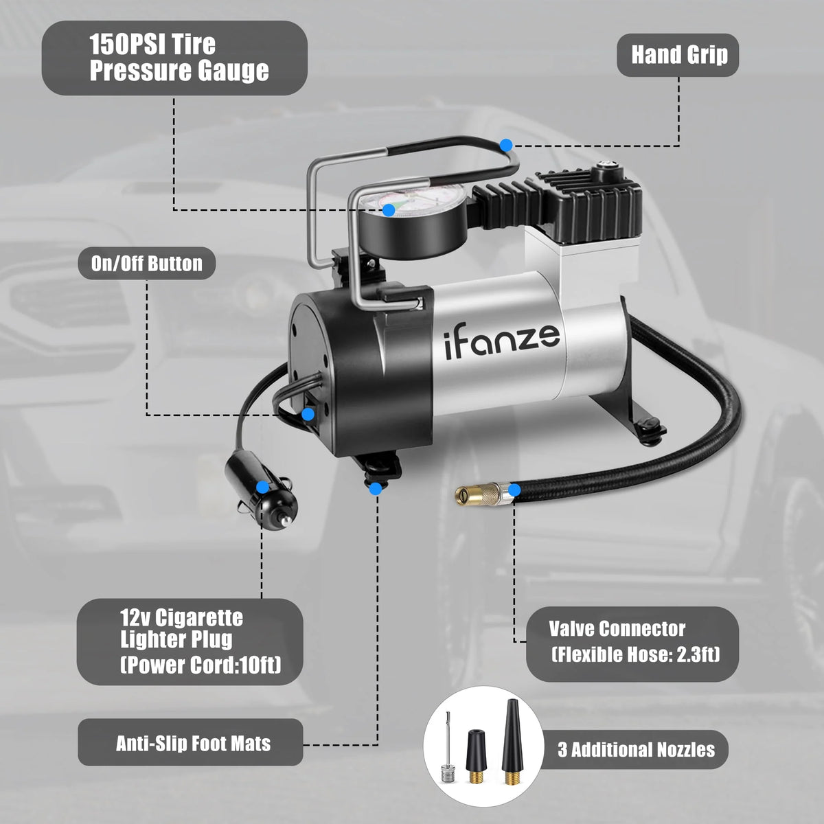 Portable Air Compressor Tire Inflator 12V T998805