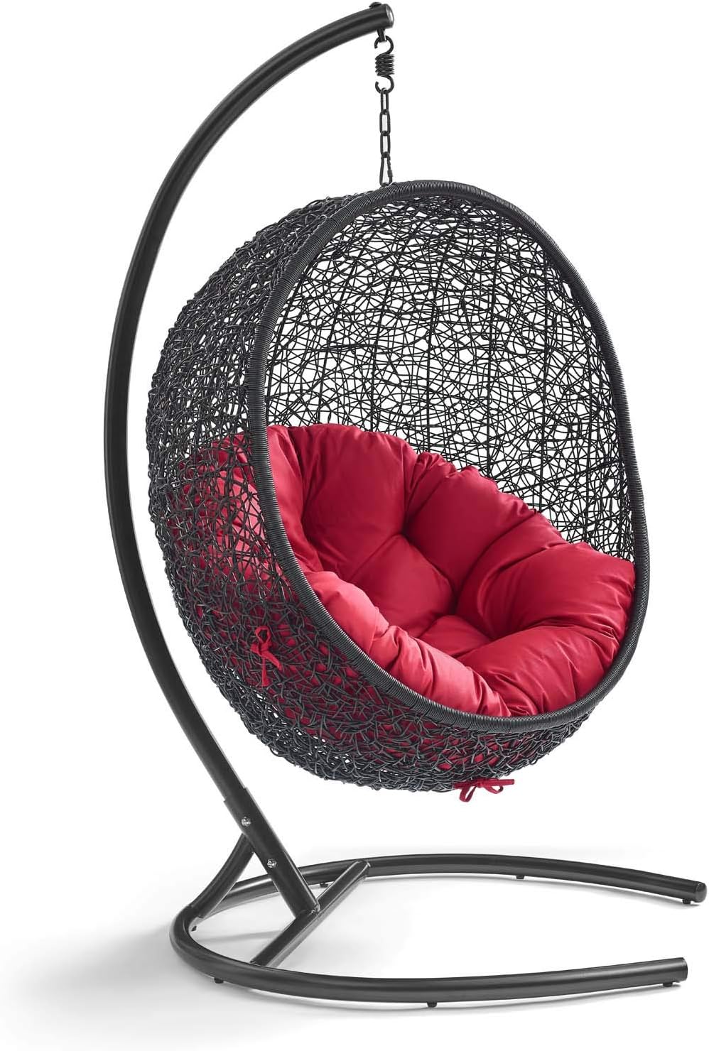 Beige Wicker Rattan Swing Chair with Stand X787434