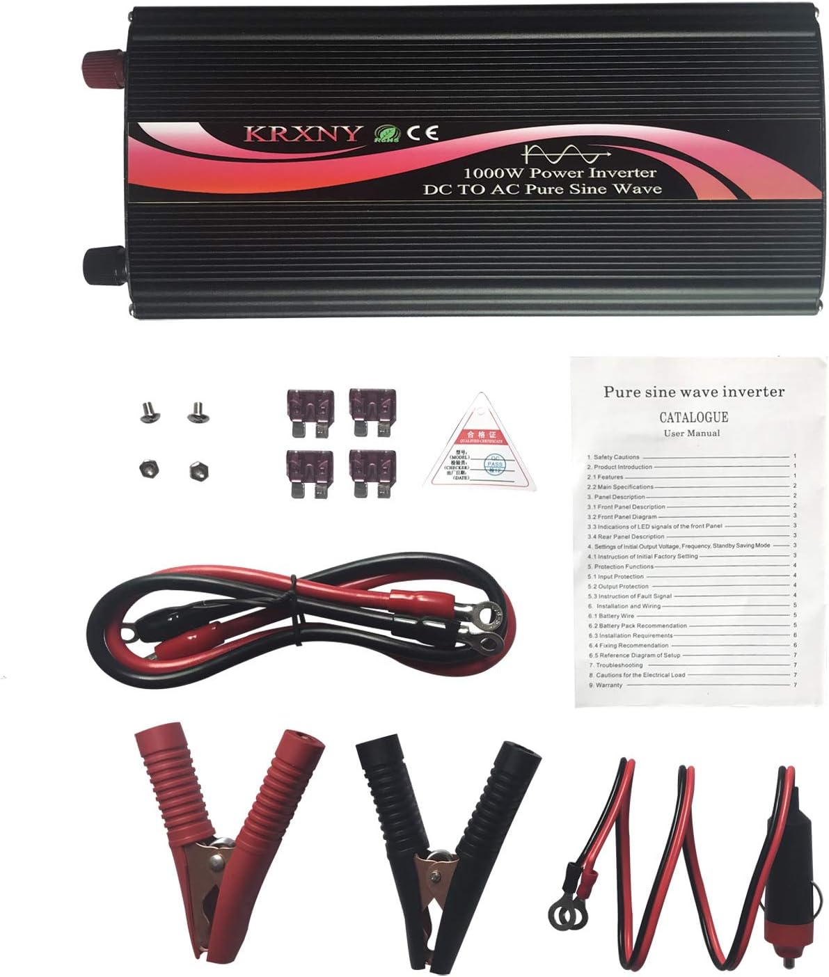 1000W Pure Sine Wave Car Power Inverter 12V DC to 110V AC Y29069