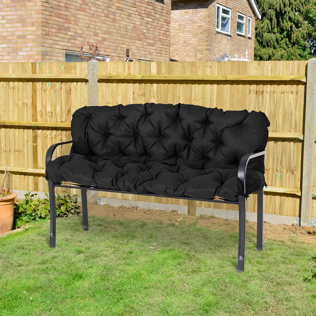 Black 3 Seater Outdoor Bench Swing Chair Replacement Cushions A408