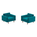 Turquoise Velvet Lounge Chair (Set of 2) K464