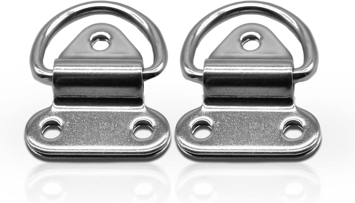 Stainless-Steel D-Shape Folding Pad Eye for Boat Yacht Motorboat Van Caravan Trailers Truck Marine Grade (2 Inches ×2-1/4 Inches) (2 PCS) A20022