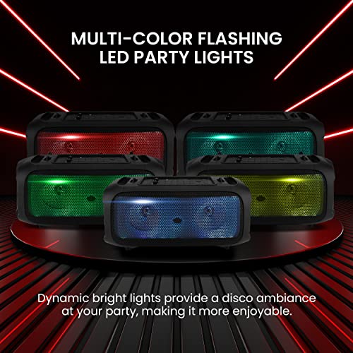 600W Rechargeable Portable Boombox Speaker with Microphone S464404