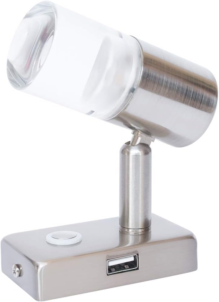 12V LED Reading Light with USB Port Touch Switch Dimmable Warm Two Pack I948715