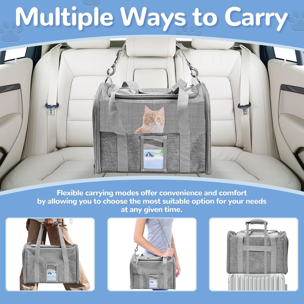 Gray Soft Sided Cat Carrier Y6906