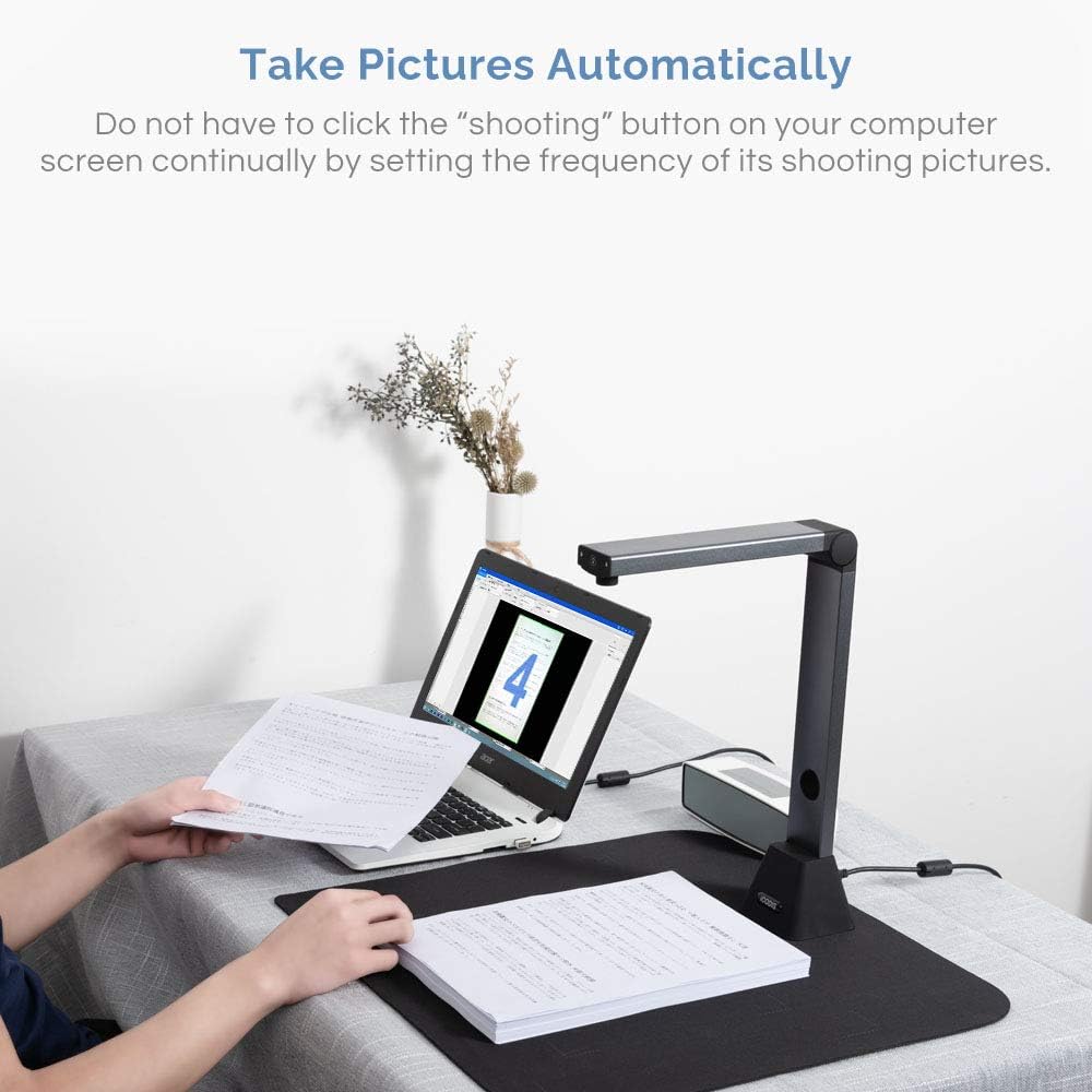 Document Camera & Overhead Scanner X3: Portable 8MP High Definition Capture Size A3 Multi-Language OCR USB Doc Cam F799