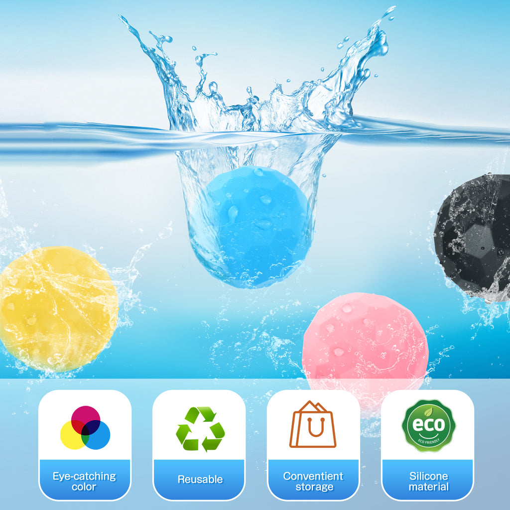 24 Pcs Water Childrens Toys Small Balls Reusable Balloons C30548