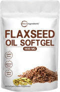 Flaxseed Oil 1400mg Softgels, 300 Counts, Cold Pressed, Non-GMO A18394