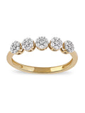 10K Yellow Gold Diamond Cluster Ring W1592