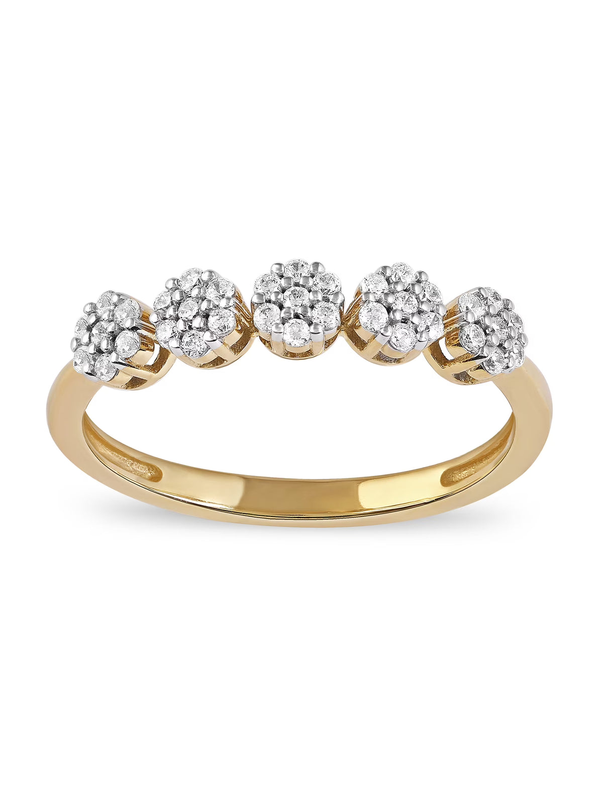10K Yellow Gold Diamond Cluster Ring W1592