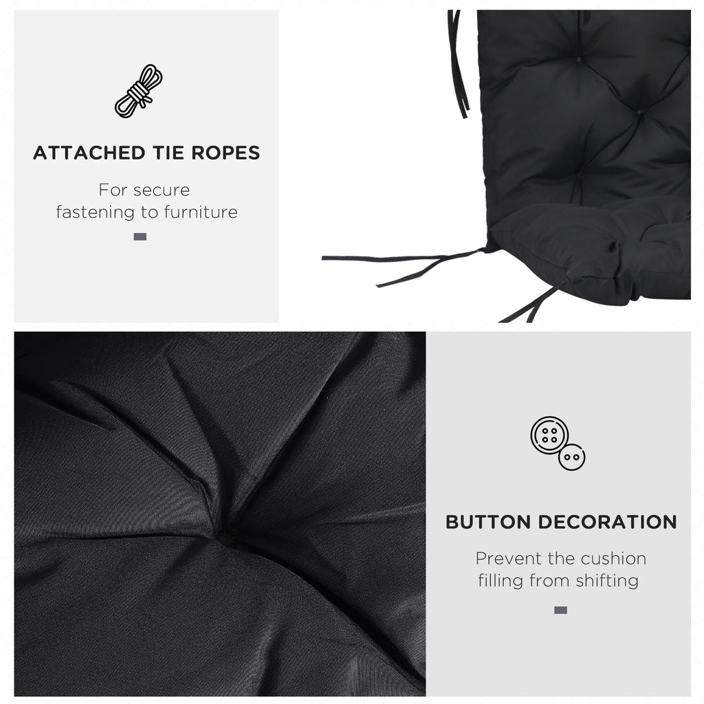 Black 3 Seater Outdoor Bench Swing Chair Replacement Cushions A408