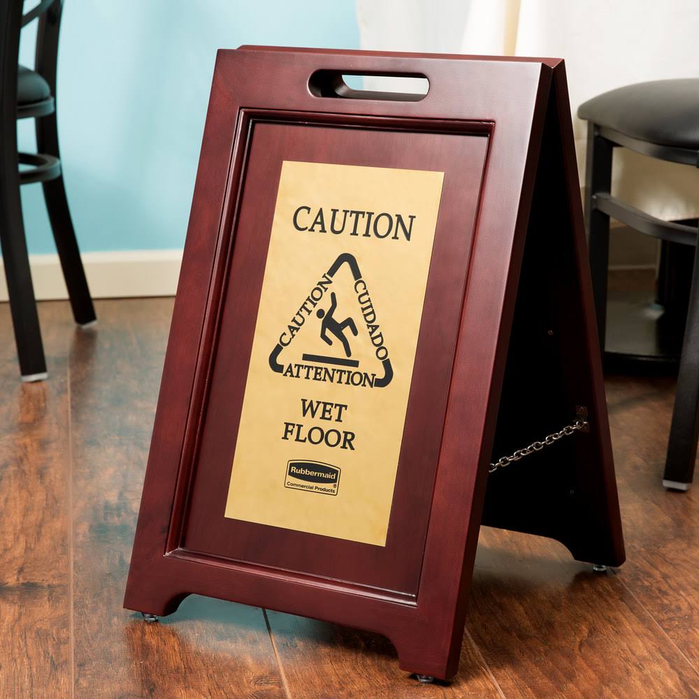 Brown & Brass 2-Sided CAUTION Sign B711190