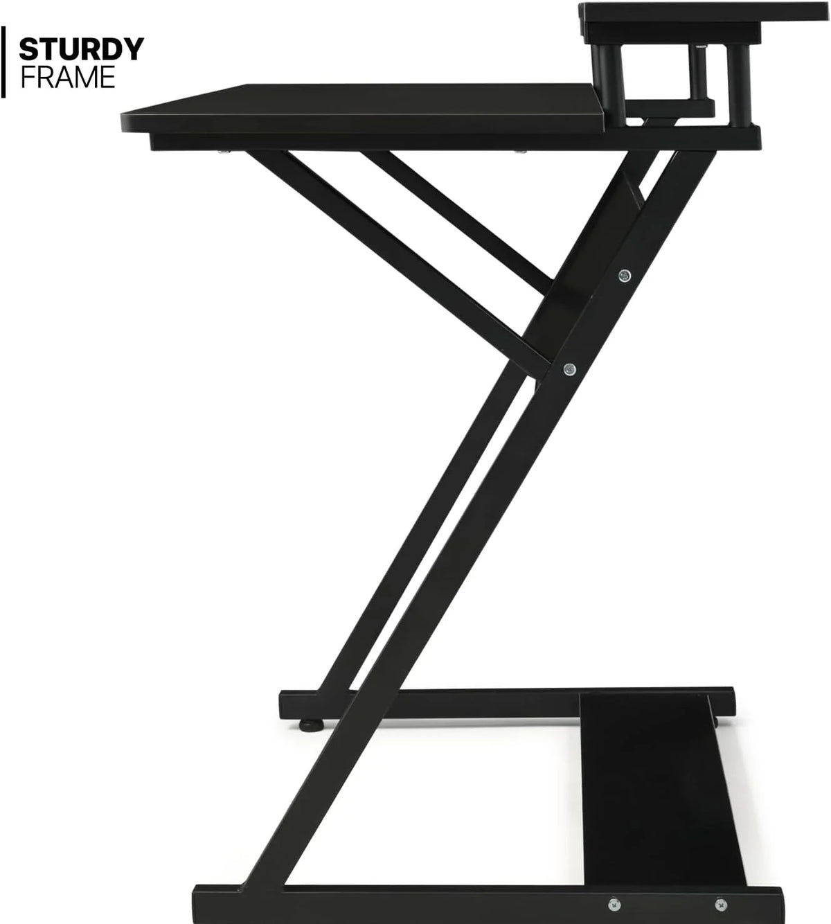 Black 3 Tier Z-Shape Computer Desk T722510