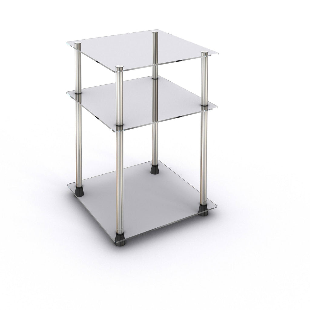 Clear Glass 3-Tier End Table Z166