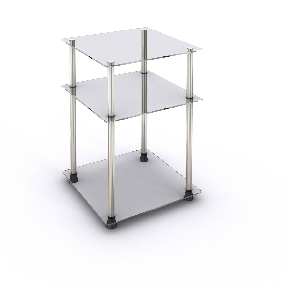 Clear Glass 3-Tier End Table Z166