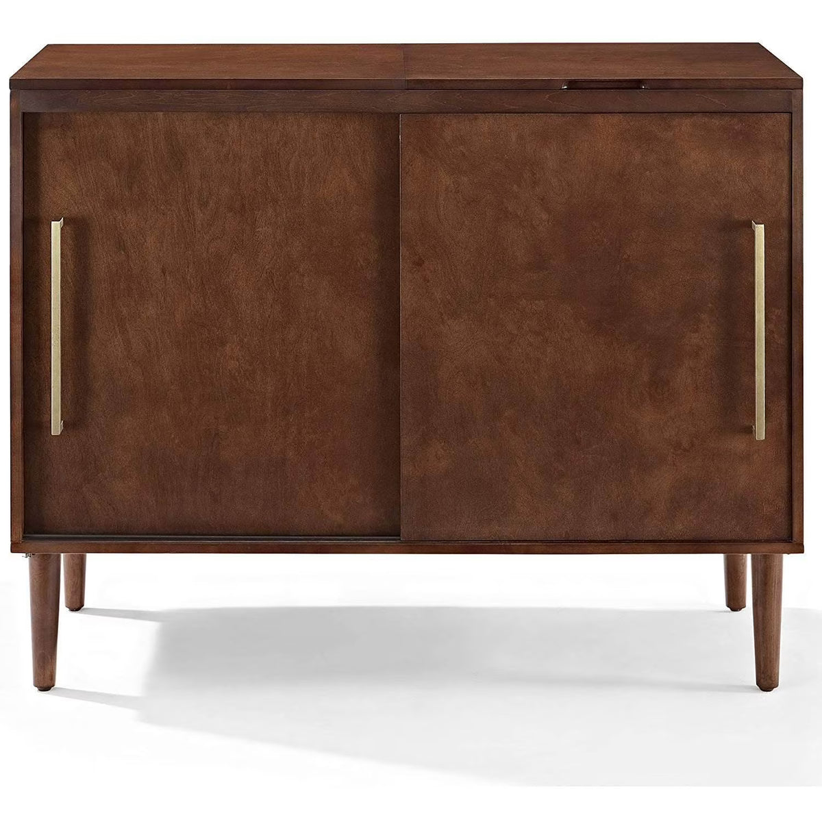 Mahogany/Gold Wood Media Console Table K466