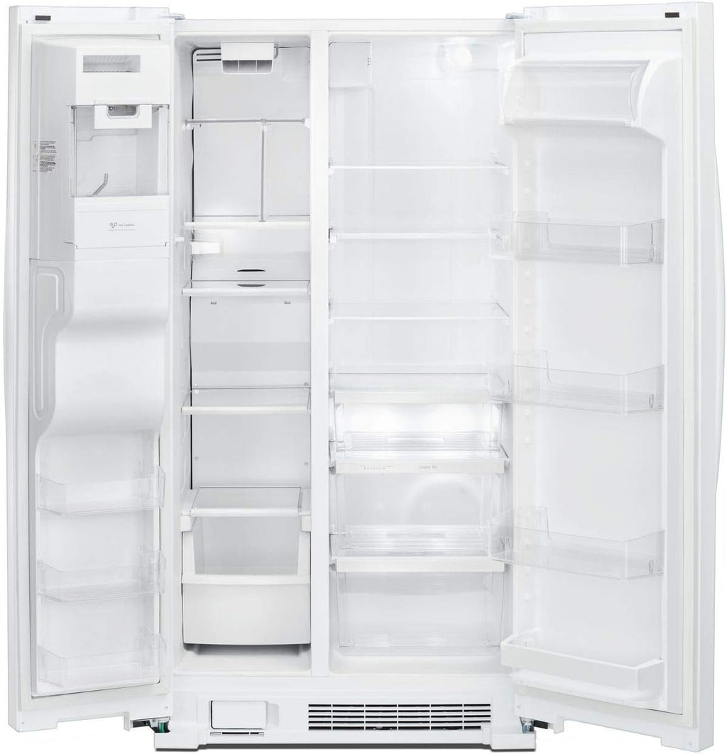 White 36 Side-by-Side Refrigerator with Ice System, 25 Cubic Ft. Total Capacity I853062