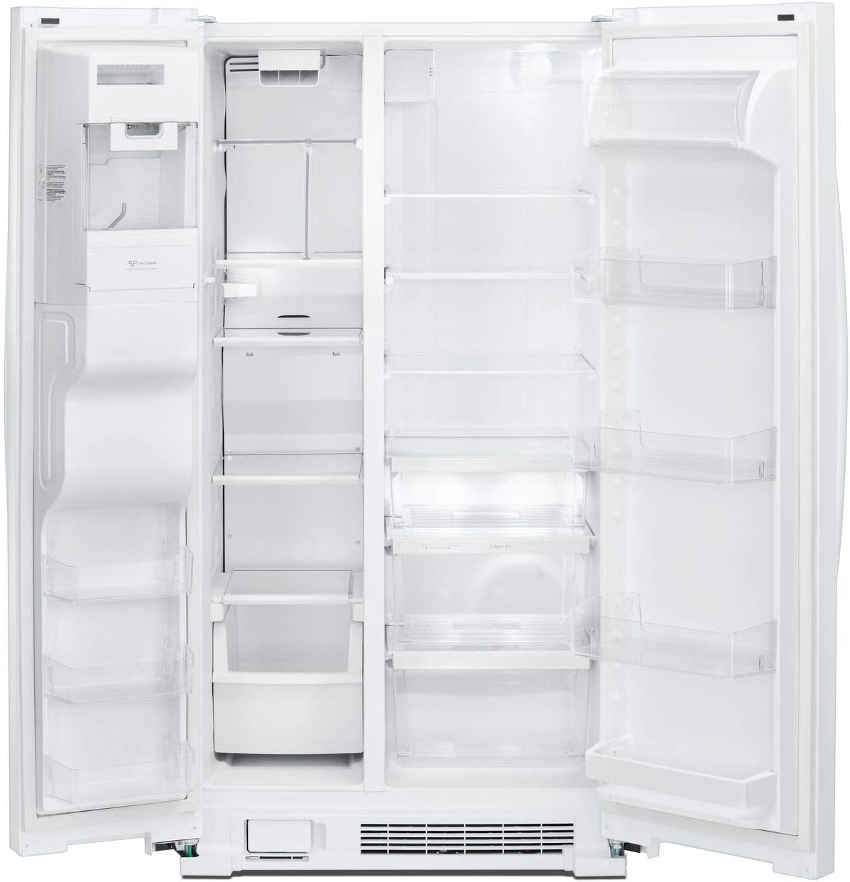 White 36 Side-by-Side Refrigerator with Ice System, 25 Cubic Ft. Total Capacity I853062