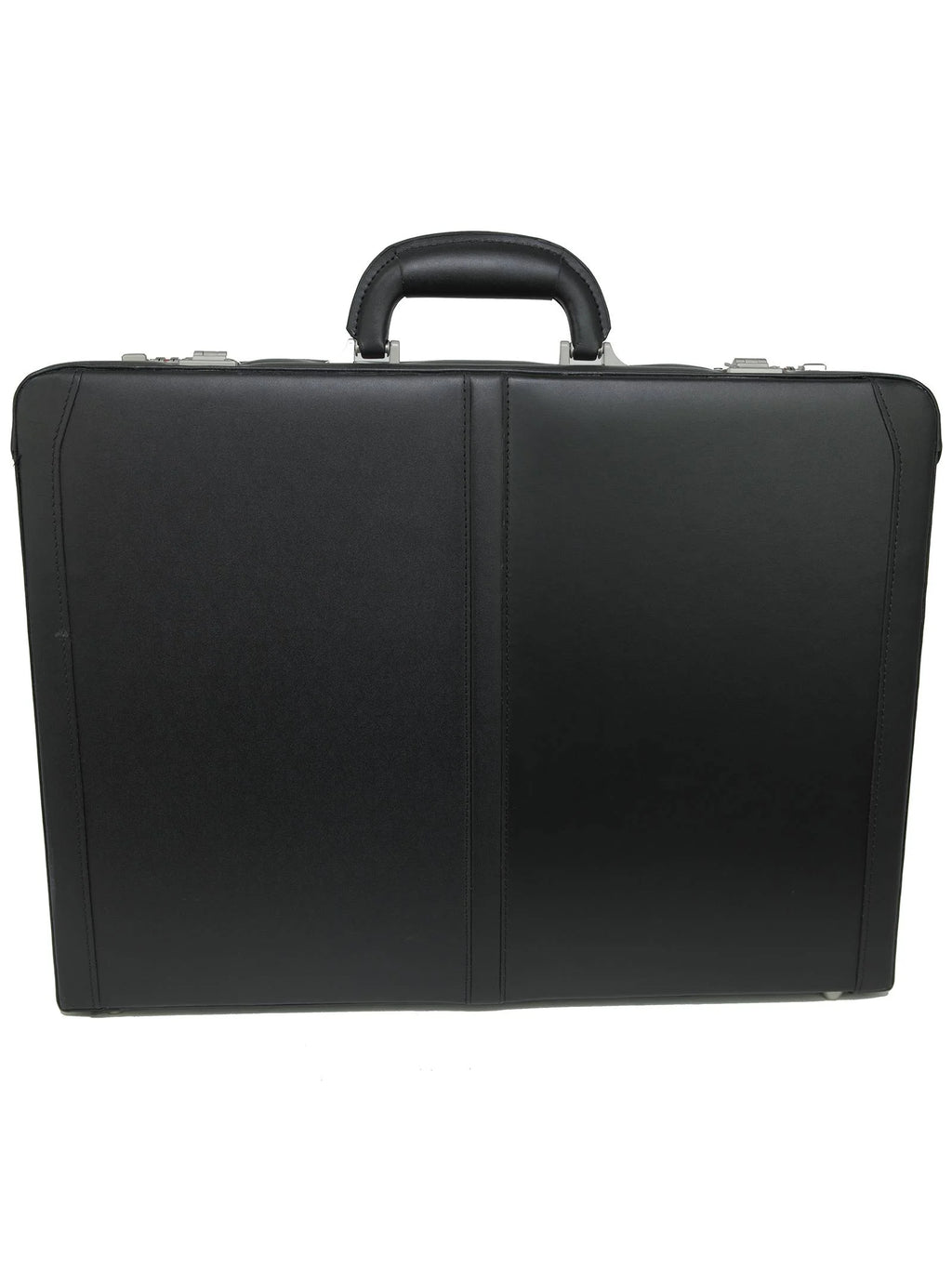 Expandable Leather Attache Briefcase Combination Locks Hard Case K70055