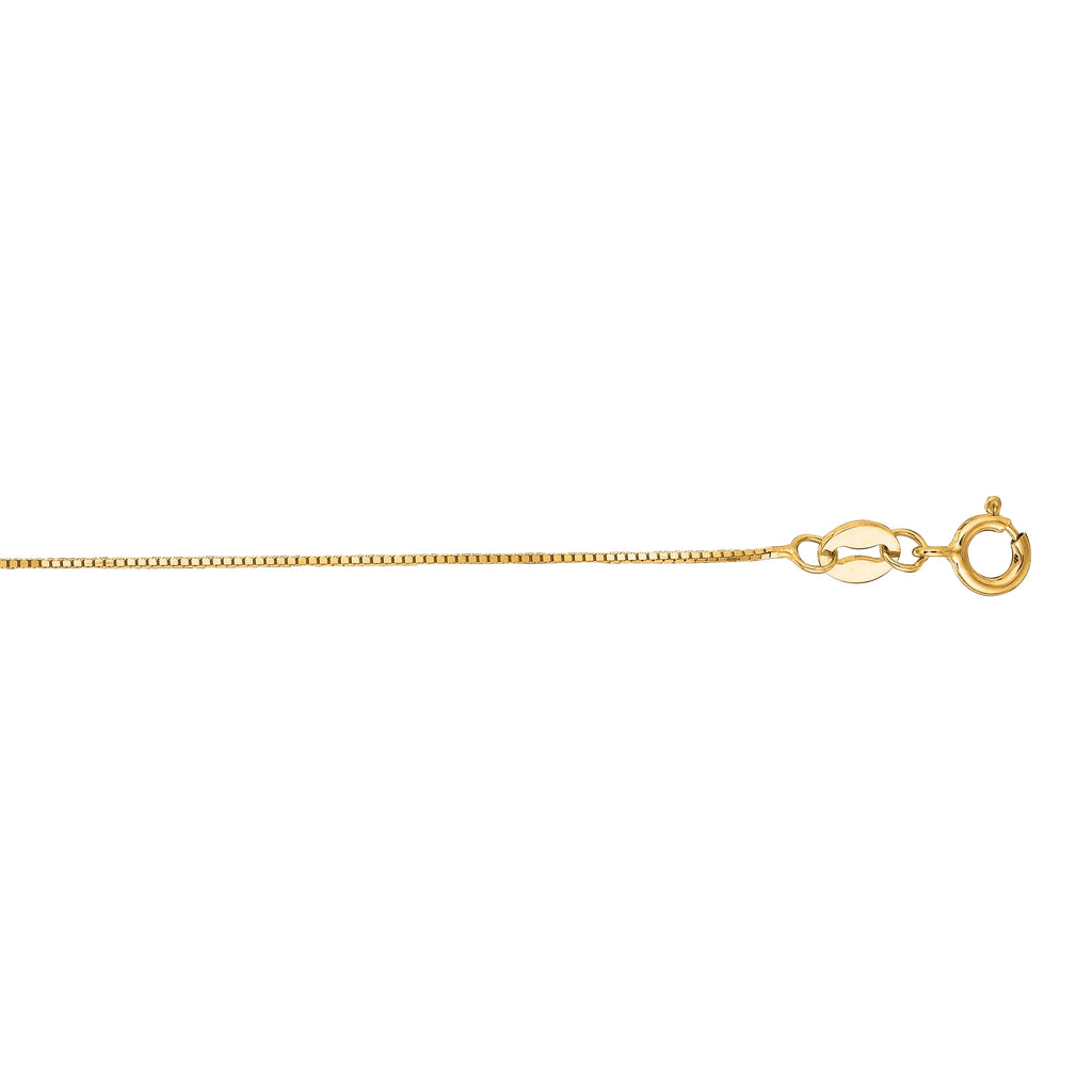 14k Solid Gold Yellow Box Chain Necklace 0.6 mm 13 inches L63885