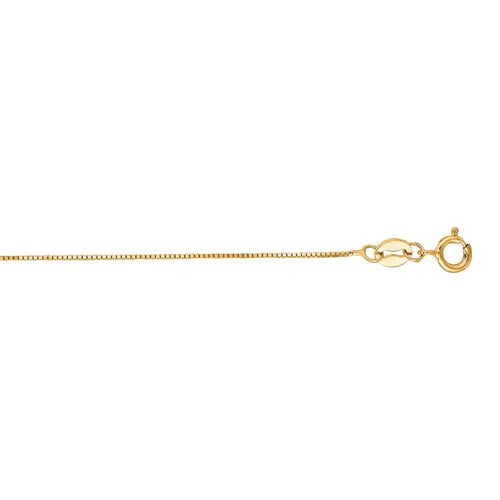 14k Solid Gold Yellow Box Chain Necklace 0.6 mm 13 inches L63885