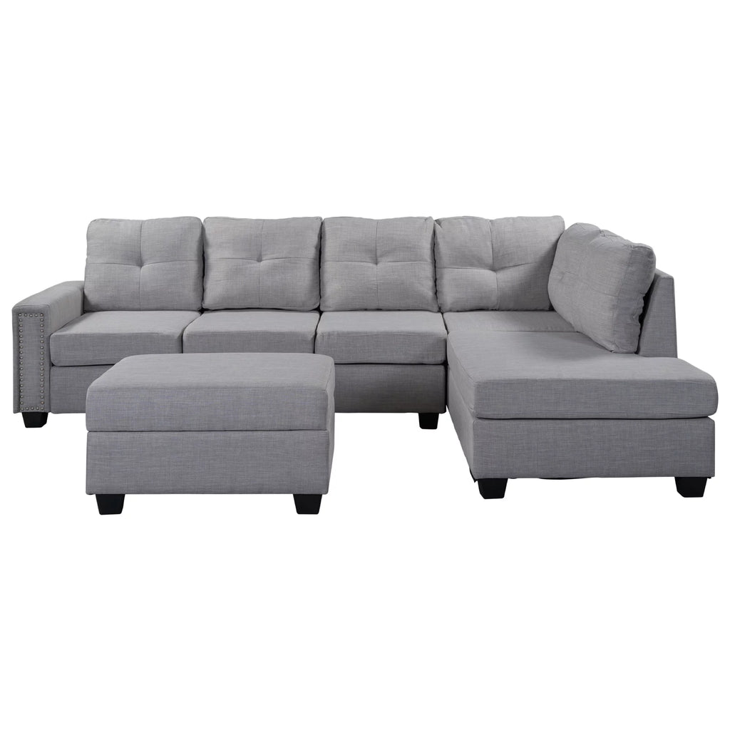 Reversible Sectional Sofa with Storage Ottoman P38621