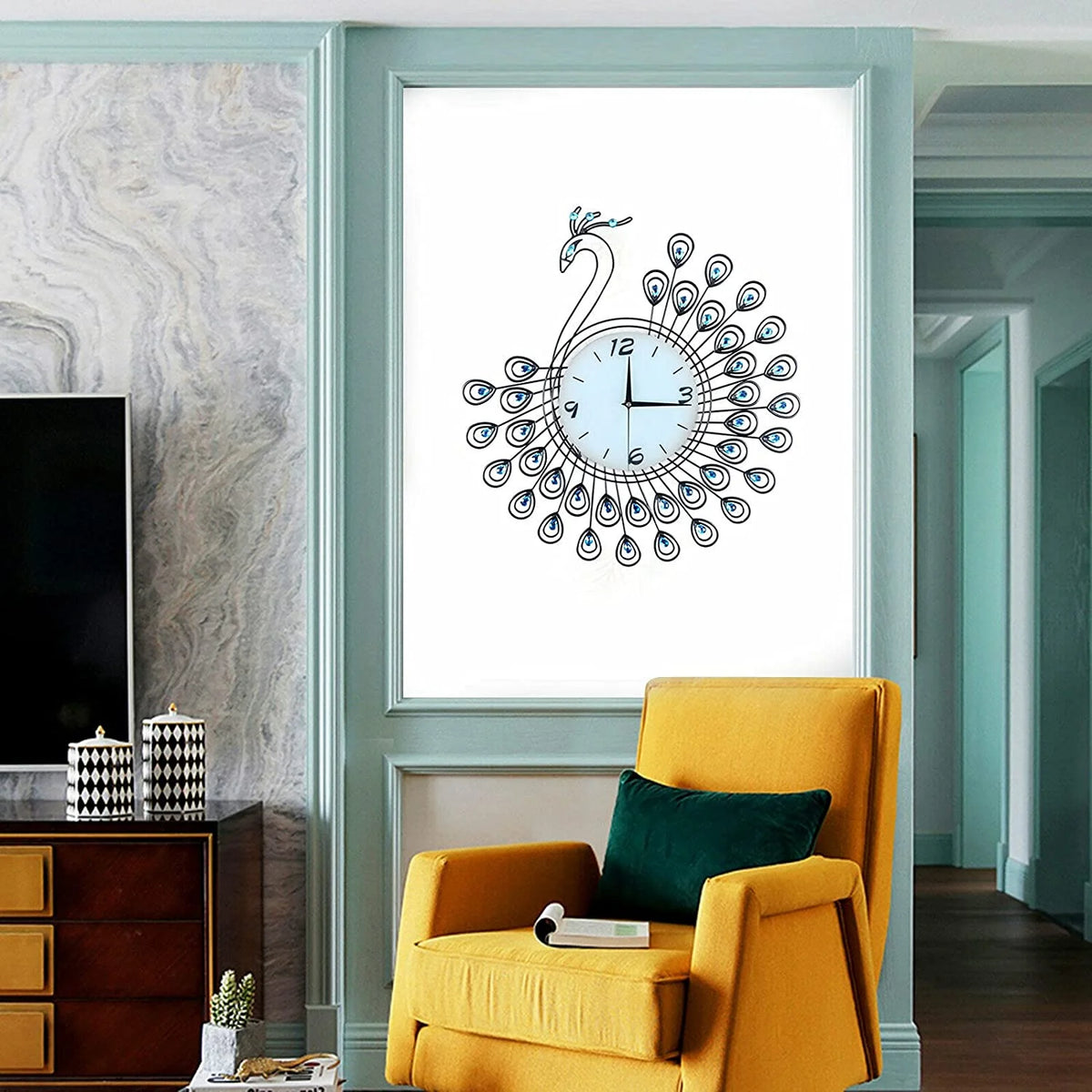 20" 3D Metal Crystal Wall Clock D972