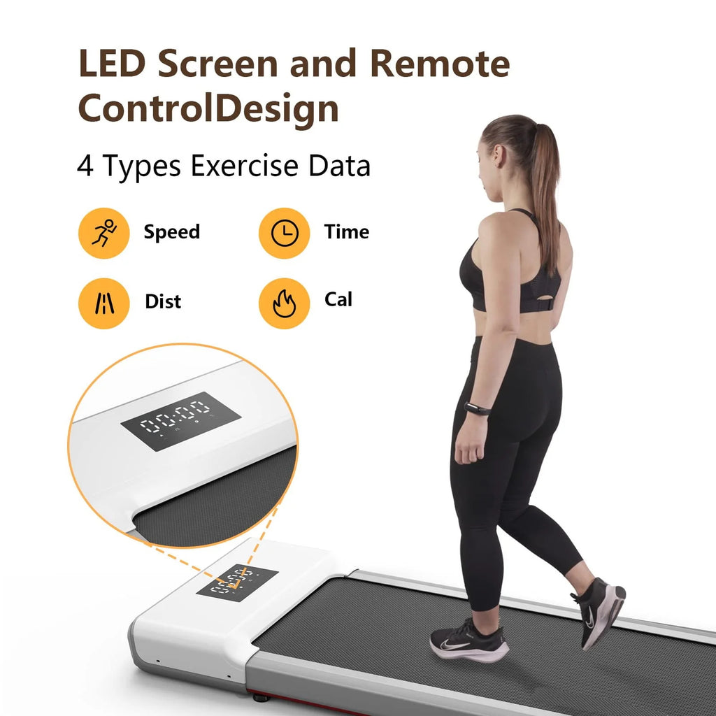 300lb 2.5HP Under Desk Treadmill with LED Display Y946396