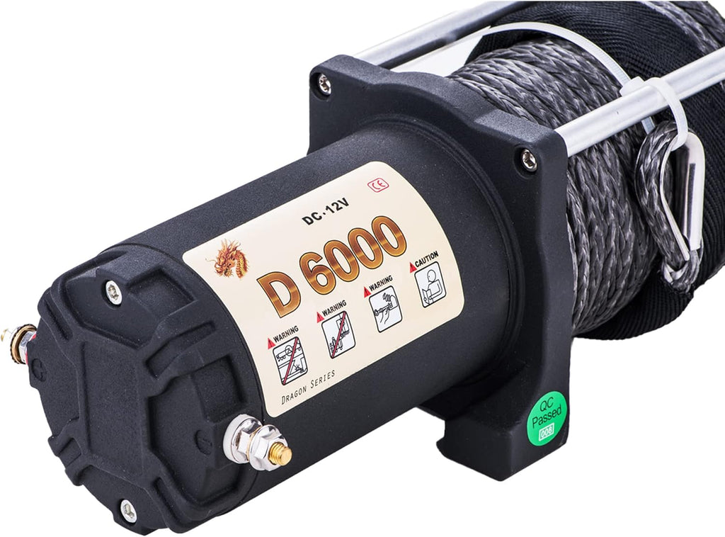 6000lb 12V Winch with Synthetic Rope and Wireless Remote Control Y753