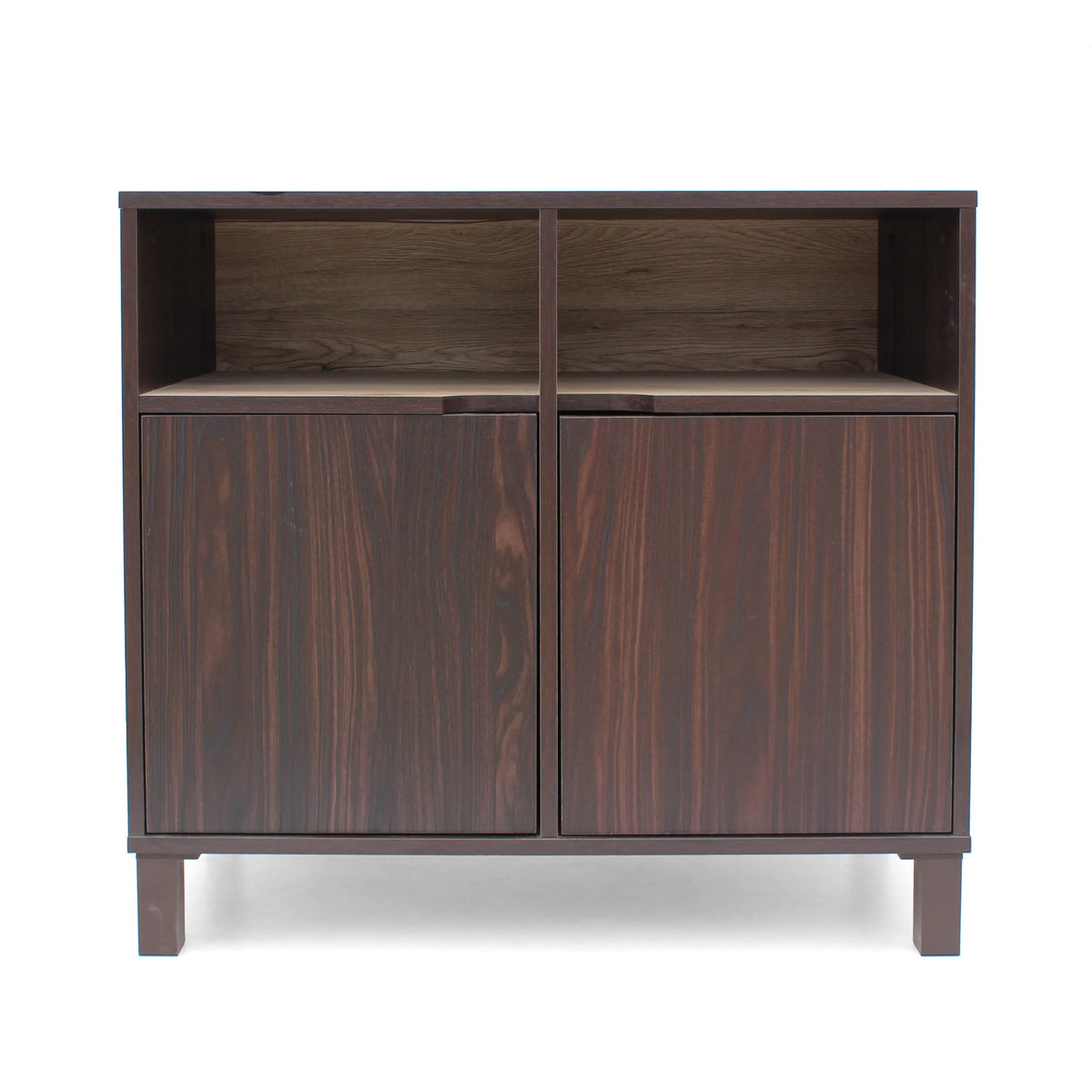 Brown 2-Shelf Faux Wood Cabinet Q581398
