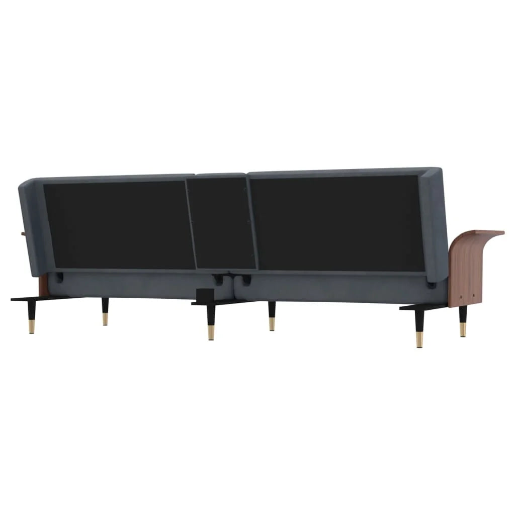 Dark Gray Sofa Bed with Cup Holders S427