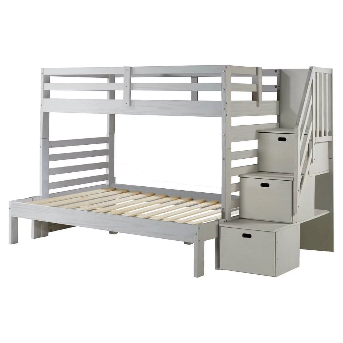 Twin-over-Full Wood Bunk Bed with Staircase Z336680