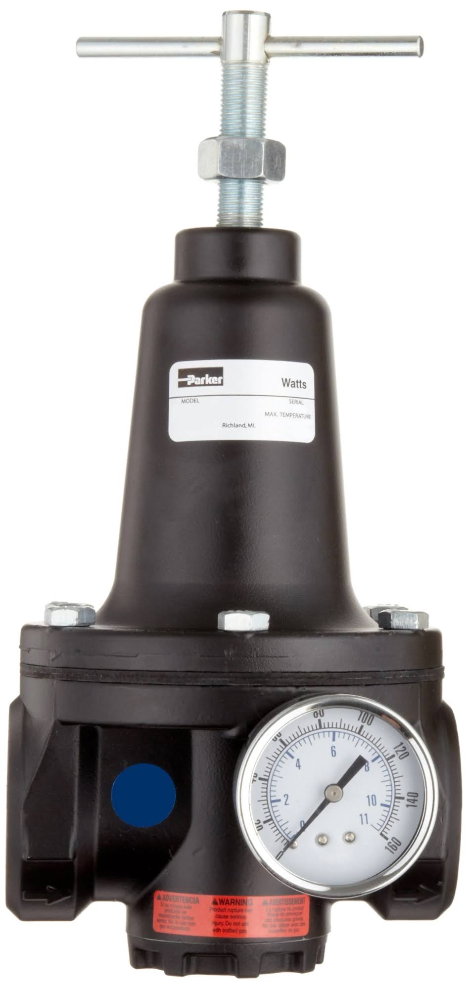 Regulator, 0-125 PSI Pressure Range, Gauge, 500 SCFM, 1-1/2x22 NPT X7827