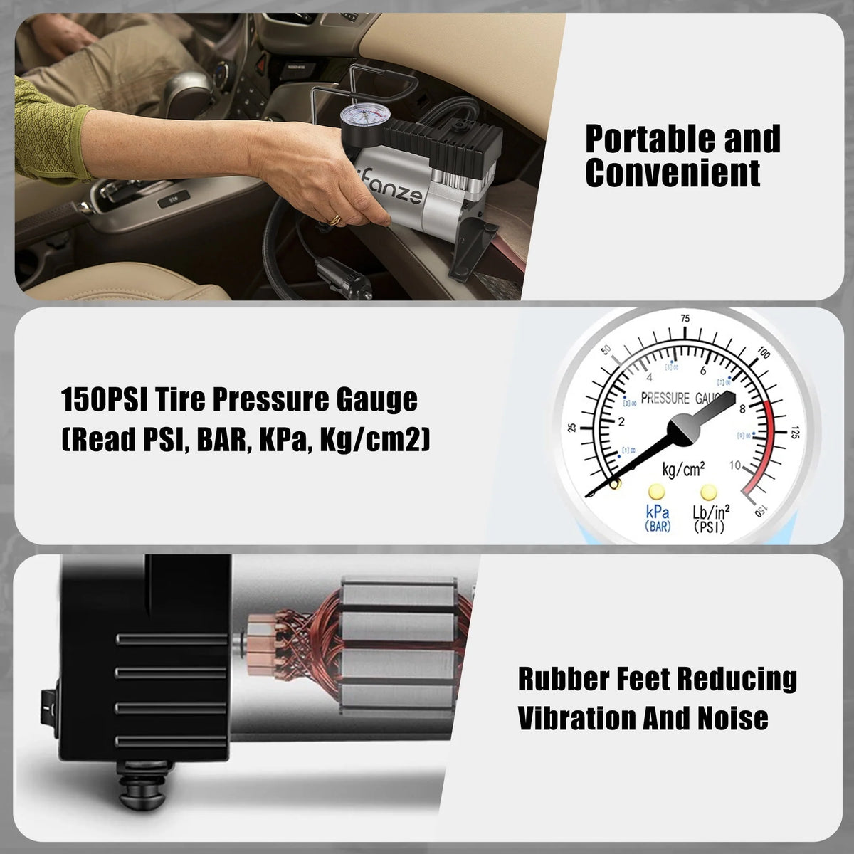 Portable Air Compressor Tire Inflator 12V T998805