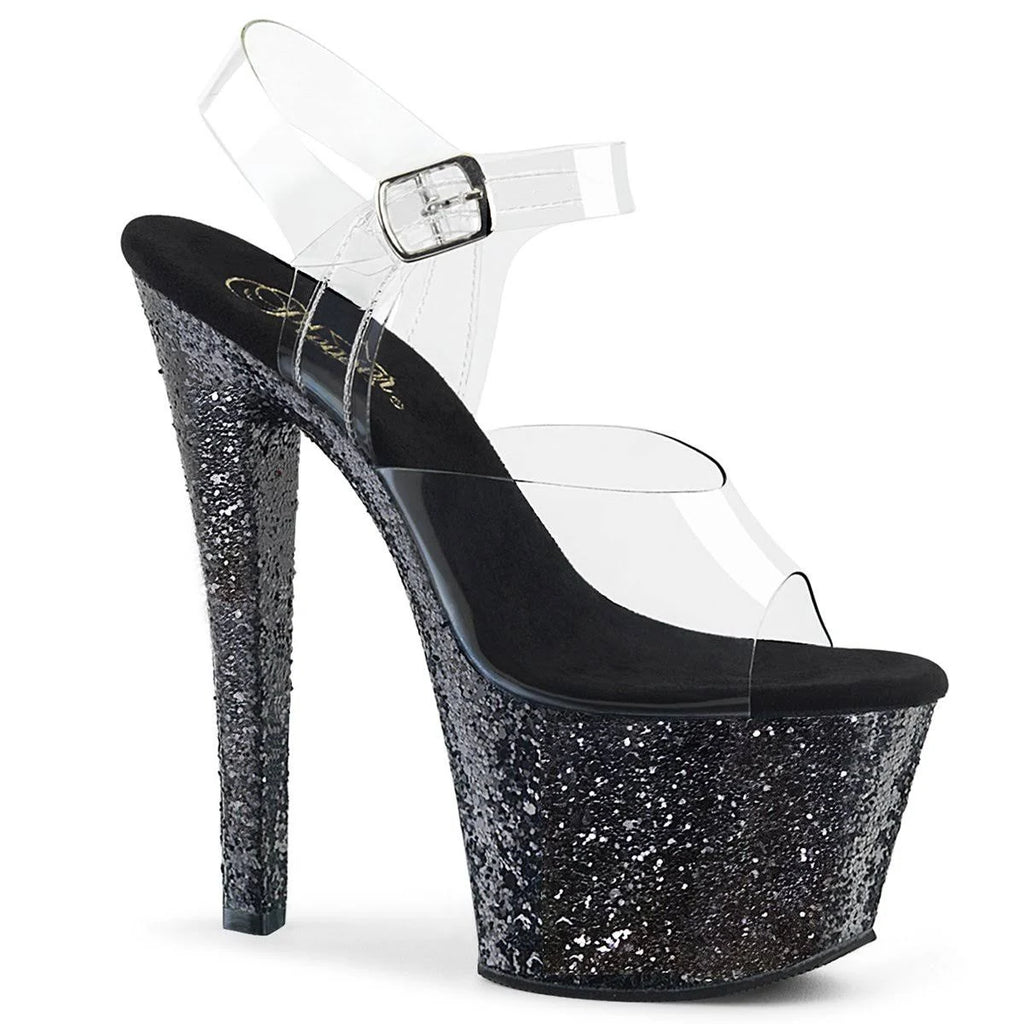 Clear Lavender Glitter Sandals M932